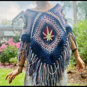 Handmade 420 Two-Way Poncho! Trending fashion